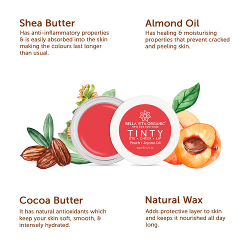 Bella Vita Organic Peach Tinty Blush 3 in 1 8g